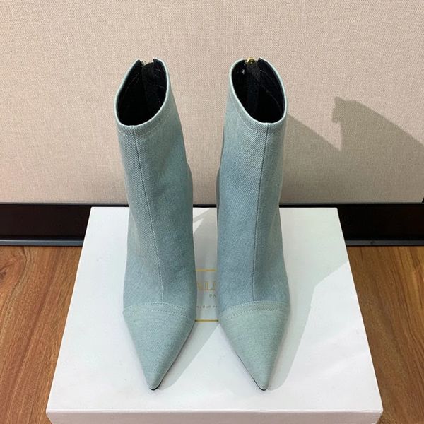 stiletto denim ankle boots point toes heel zip fashion boots leather outsole half boots for women luxury designer shoes factory footwear wit, Black
stiletto denim ankle boots point toes heel zip fashion boots leather outsole half boots for women luxury designer shoes factory footwear wit, Black