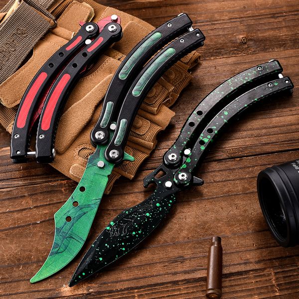 wholesale titanium rainbow color stainless steel knives training butterfly knife game dull tool no edge
wholesale titanium rainbow color stainless steel knives training butterfly knife game dull tool no edge