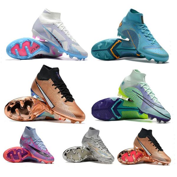 

mens soccer shoes kids cleats crampons mercurial football boots cleat turf 7 elite 9 r9 v 4 8 15 xxv ix fg cr7 american foot ball boot enfan