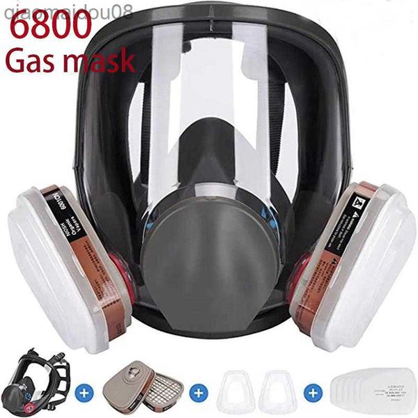 Image of Protective Clothing 7 In 1 Industrial Painting Respirator 6800 Gas Mask Organic Gas Safety Work Filter Dust Full Formaldehyde Protection Face Mask HKD230826