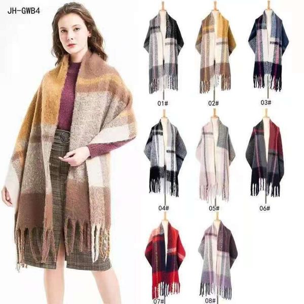 style color matching plaid scarf autumn and winter korean version of the retro high end feeling versatile warm, Blue;gray
style color matching plaid scarf autumn and winter korean version of the retro high end feeling versatile warm, Blue;gray