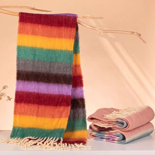 dopamine striped marshmallow tasseled scarf womens ins design gentle mohair shawl, Blue;gray
dopamine striped marshmallow tasseled scarf womens ins design gentle mohair shawl, Blue;gray