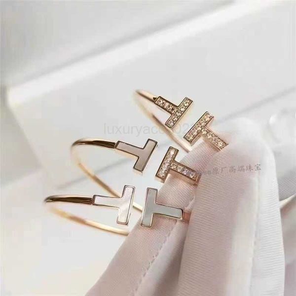 designer bracelet jewelry double t temperament sweet sterling silver rose gold white fritillaria set with diamond fashion versatile open tif, Black
designer bracelet jewelry double t temperament sweet sterling silver rose gold white fritillaria set with diamond fashion versatile open tif, Black