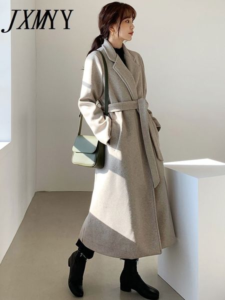 women's wool blends winter fashion products elegant temperament woolen coat shoulder strap thickened two-color woolen coat long women&#, Black
women's wool blends winter fashion products elegant temperament woolen coat shoulder strap thickened two-color woolen coat long women&#, Black
