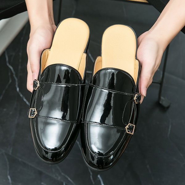 half slipper men summer breathable lazy slipper men heelless slipper men's shoes luxury flat classic loafers sandals leather gold chain, Black
half slipper men summer breathable lazy slipper men heelless slipper men's shoes luxury flat classic loafers sandals leather gold chain, Black