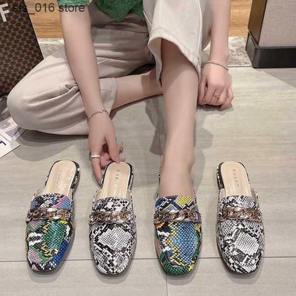 slippers women summer new baotou half slippers snake pattern square low heels shoes female casual metal decoration mules slippers t230828, Black
slippers women summer new baotou half slippers snake pattern square low heels shoes female casual metal decoration mules slippers t230828, Black