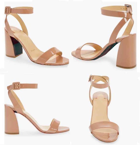 woman sandal red bottom heel miss sabina 85mm sandals patent leather ankle strap open toe block mid heels wedding dress party bride shoes lu, Black
woman sandal red bottom heel miss sabina 85mm sandals patent leather ankle strap open toe block mid heels wedding dress party bride shoes lu, Black