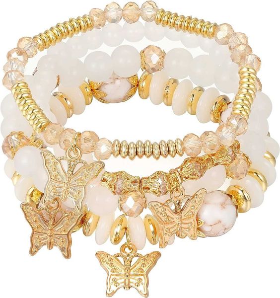 faxhion bohemian bracelets for women girls gold beaded stackable stretch bracelet set butterfly elastic colorful charm bracelets boho jewelr, Silver
faxhion bohemian bracelets for women girls gold beaded stackable stretch bracelet set butterfly elastic colorful charm bracelets boho jewelr, Silver
