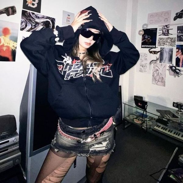 men's hoodies sweatshirts american print hoodie sweater letter star print fashion zipper jacket retro hip-hop y2k men and women hoodie, Black
men's hoodies sweatshirts american print hoodie sweater letter star print fashion zipper jacket retro hip-hop y2k men and women hoodie, Black