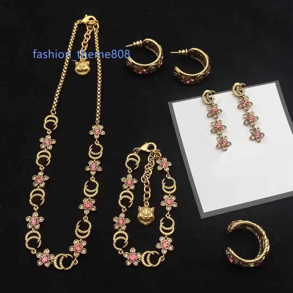fashion vintage necklace ladies flower letter heavy decoration color diamond bracelet exaggerated pendant earrings 925 silver needle jewelry, Black
fashion vintage necklace ladies flower letter heavy decoration color diamond bracelet exaggerated pendant earrings 925 silver needle jewelry, Black