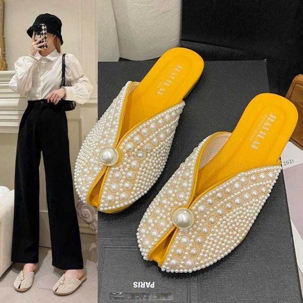 slippers 2023 new arrive women round toe pearl slides footwear summers ins flat heels flip flop hollow shoes l0829, Black
slippers 2023 new arrive women round toe pearl slides footwear summers ins flat heels flip flop hollow shoes l0829, Black
