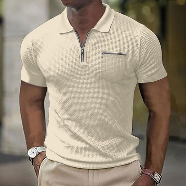men's polos 2023 walf checks polo short sleeve pocket zippertshirts casual business button tee fashion shirts man clothing 230828, White;black
men's polos 2023 walf checks polo short sleeve pocket zippertshirts casual business button tee fashion shirts man clothing 230828, White;black