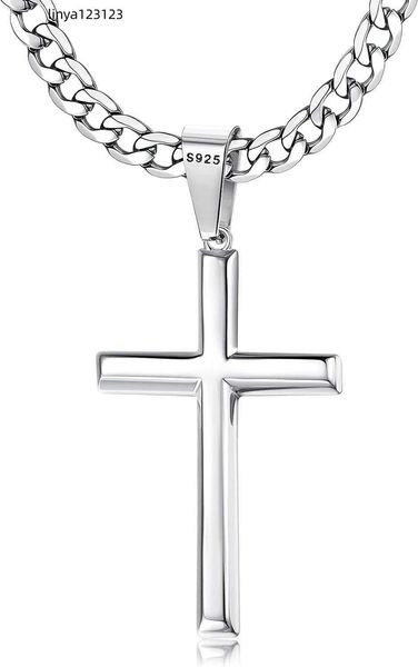 el 925 sterling silver cross necklace with beveled edge suitable for men and women 5mm stainless steel diamond cut durable cuban chain jesus
el 925 sterling silver cross necklace with beveled edge suitable for men and women 5mm stainless steel diamond cut durable cuban chain jesus