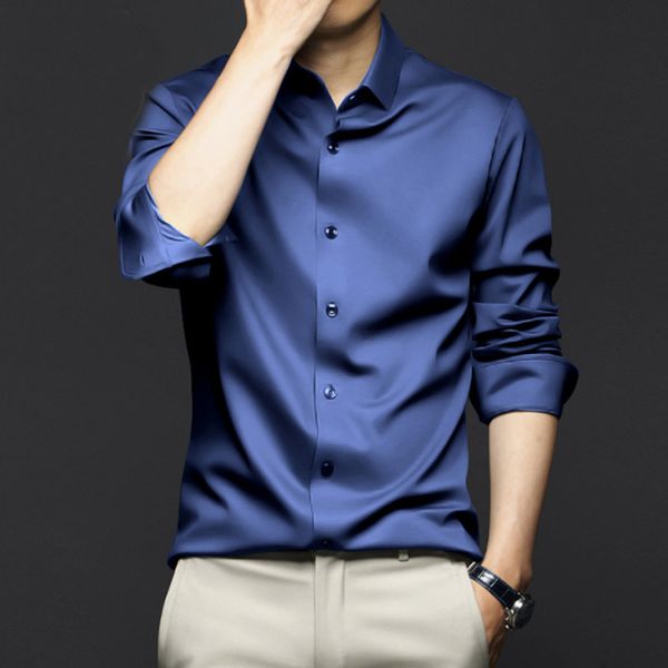 men's dress shirts 6xl spring and summer formal long sleeve shirt luxurious wrinkleresistant noniron solid color business casual ice si, White;black
men's dress shirts 6xl spring and summer formal long sleeve shirt luxurious wrinkleresistant noniron solid color business casual ice si, White;black