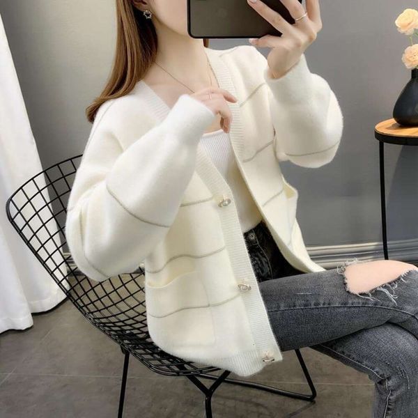 autumn and winter sweaters style imitation mink fur cardigan female fashion versatile korean lazy wind coat, White;black
autumn and winter sweaters style imitation mink fur cardigan female fashion versatile korean lazy wind coat, White;black