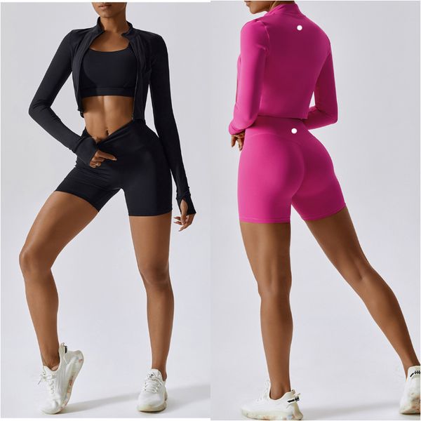 ll brand womens yoga outfits three pieces vest+shorts+jackets suit exercise close-fitting fitness wear running elastic shirt workout sportsw
ll brand womens yoga outfits three pieces vest+shorts+jackets suit exercise close-fitting fitness wear running elastic shirt workout sportsw