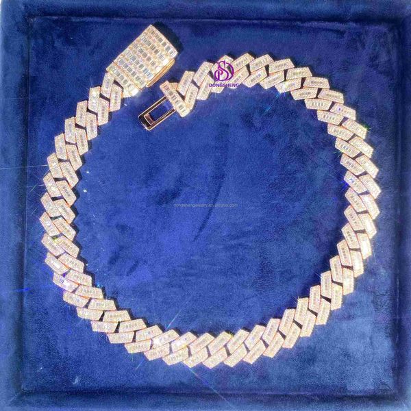 15mm customization hip hop cuban link necklace white gold plated iced out moissanite diamond cuban chain, Silver
15mm customization hip hop cuban link necklace white gold plated iced out moissanite diamond cuban chain, Silver