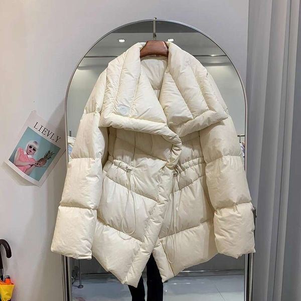 korean style down coat for women winter mid long fashionable warm white duck waist, Black
korean style down coat for women winter mid long fashionable warm white duck waist, Black