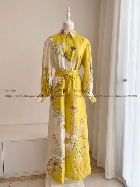 women's pants s lvydala women long sleeve yellow print linen blouse with wide leg 230828, Black;white
women's pants s lvydala women long sleeve yellow print linen blouse with wide leg 230828, Black;white