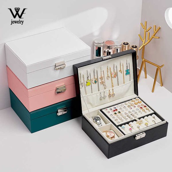 new high capacity leather jewelry box with pillow travel organizer necklace earring ring storage for women gifts 230814, Black;white
new high capacity leather jewelry box with pillow travel organizer necklace earring ring storage for women gifts 230814, Black;white