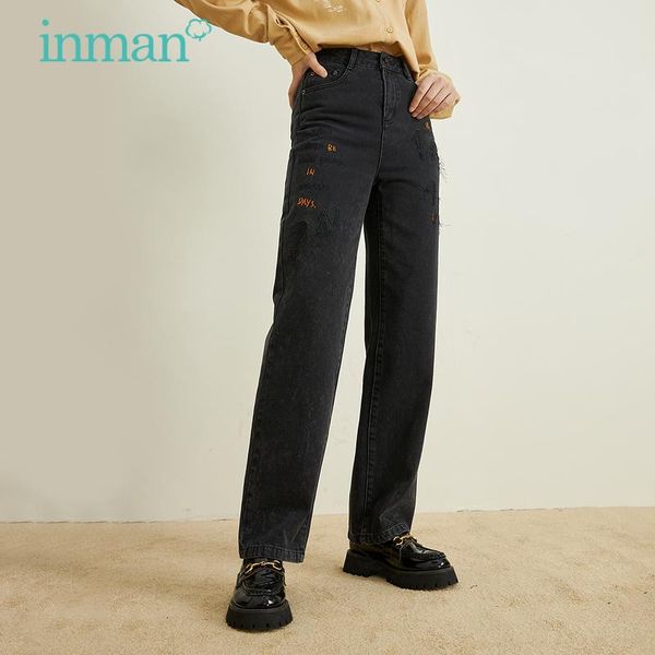 jeans inman women's jeans autumn winter casual allmatch high waist loose straight embroidery design denim trousers, Blue
jeans inman women's jeans autumn winter casual allmatch high waist loose straight embroidery design denim trousers, Blue