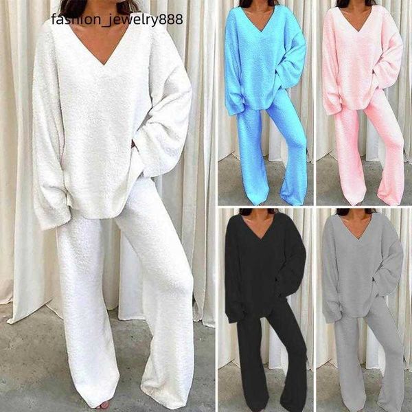 women's two piece pants 2 pcs/set women pajamas set loose v neck lady nightie solid colorlong sleeves elastic waist sleeping clothes fo, White
women's two piece pants 2 pcs/set women pajamas set loose v neck lady nightie solid colorlong sleeves elastic waist sleeping clothes fo, White