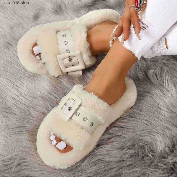 slippers buckles decor double band winter new women slipper soft fur heel fur platform warm open toe fluffy home slippers t230828, Black
slippers buckles decor double band winter new women slipper soft fur heel fur platform warm open toe fluffy home slippers t230828, Black