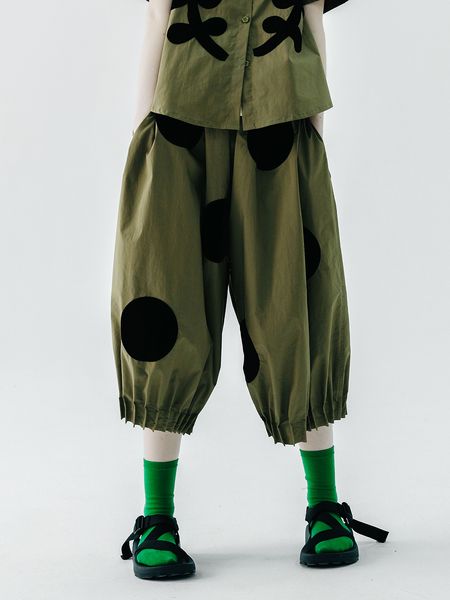 women's pants s imakokoni original design army green wave dot casual wide leg pants elastic waist summer loose ninepoint 234131 230828, Black;white
women's pants s imakokoni original design army green wave dot casual wide leg pants elastic waist summer loose ninepoint 234131 230828, Black;white