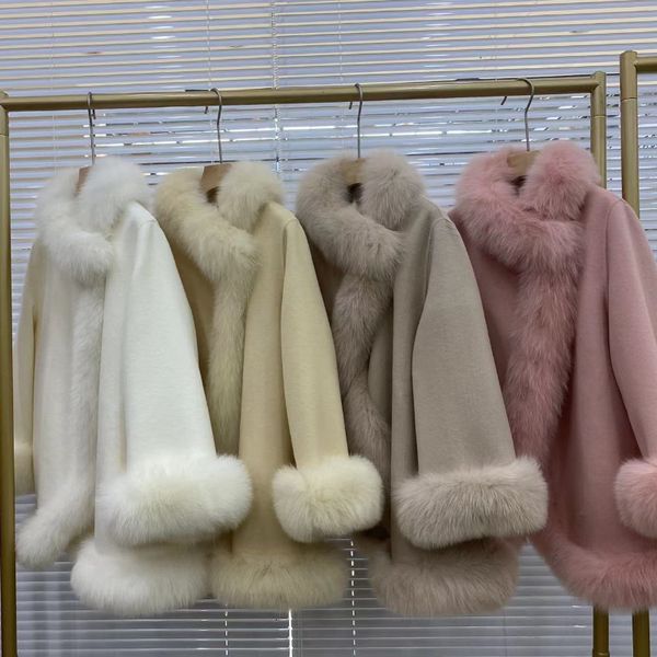 womens fur faux real coat winter jacket women natural collar warm cashmere wool woolen ladies outerwear streetwear fashion 230828, Black
womens fur faux real coat winter jacket women natural collar warm cashmere wool woolen ladies outerwear streetwear fashion 230828, Black