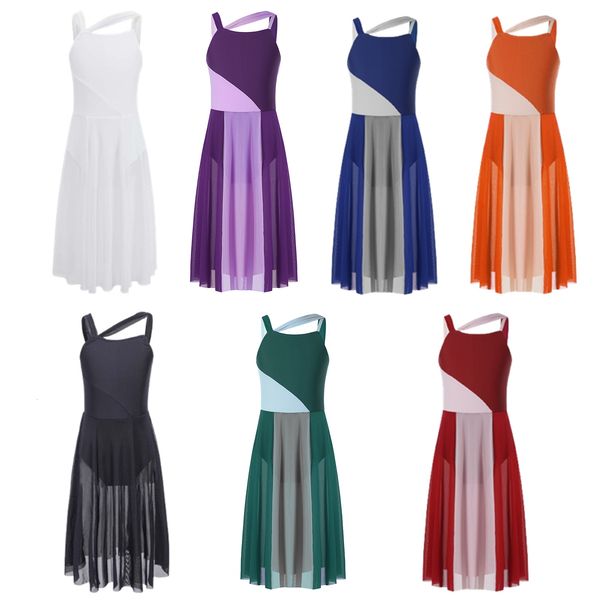 dancewear ballet dance dress kids girls sleeveless mesh color block leotard dress modern contemporary lyrical dance wear 230829, Blue
dancewear ballet dance dress kids girls sleeveless mesh color block leotard dress modern contemporary lyrical dance wear 230829, Blue