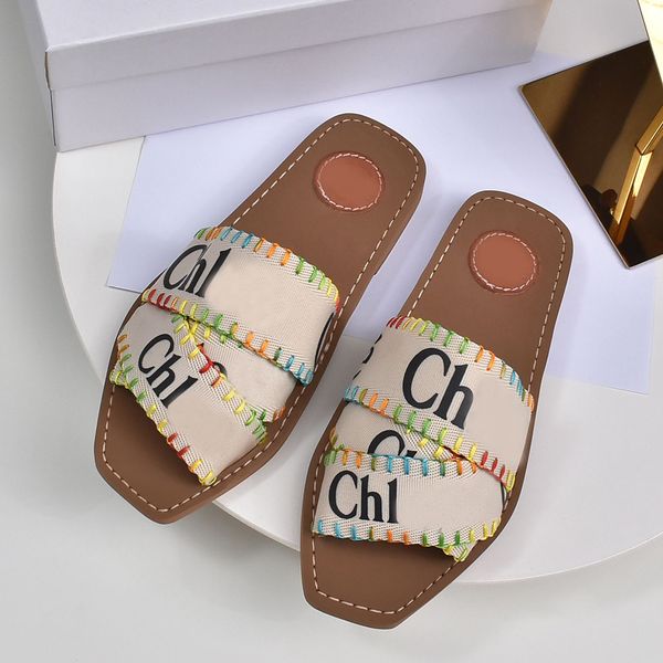 women canvas slippers designer sandals woody sandal slipper luxury letter slides fashion rubber shoes fabric slide summer essential outdoor, Black
women canvas slippers designer sandals woody sandal slipper luxury letter slides fashion rubber shoes fabric slide summer essential outdoor, Black