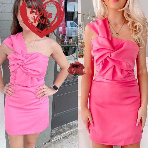 2023 satin homecoming dresses one shoulder cocktail party gown mini formal prom evening wear, Blue;pink
2023 satin homecoming dresses one shoulder cocktail party gown mini formal prom evening wear, Blue;pink