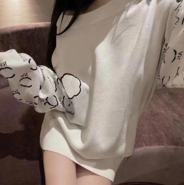 designer new sweater winter c letter embroidery slouchy knit sweater women loose casual fashion all-over top, White
designer new sweater winter c letter embroidery slouchy knit sweater women loose casual fashion all-over top, White