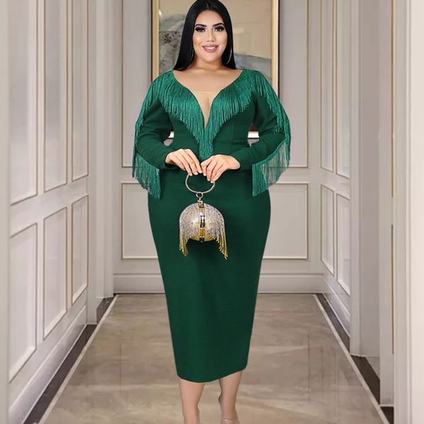 plus size dresses size women 4xl dress fringed v neck elegant autumn lady party birthday robe female fall luxury wholesale clothes 230829, Black
plus size dresses size women 4xl dress fringed v neck elegant autumn lady party birthday robe female fall luxury wholesale clothes 230829, Black