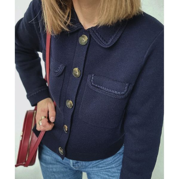 women s knits tees zessam sa solid color jacquard knit cardiganturn down collar long sleeve button pocket female sweater casual cozy lady 23, White
women s knits tees zessam sa solid color jacquard knit cardiganturn down collar long sleeve button pocket female sweater casual cozy lady 23, White