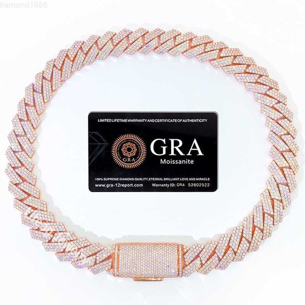 18 mm 3 rows vvs moissanite jewelry rose gold plated moissanite cuban chain hip-hop necklace for men or women, Silver
18 mm 3 rows vvs moissanite jewelry rose gold plated moissanite cuban chain hip-hop necklace for men or women, Silver