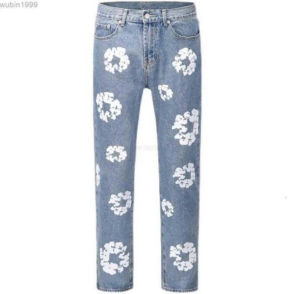 men's jeans high street denim tears style kapok washed straight fashion vintage loose pants kmzt jhg, Blue
men's jeans high street denim tears style kapok washed straight fashion vintage loose pants kmzt jhg, Blue