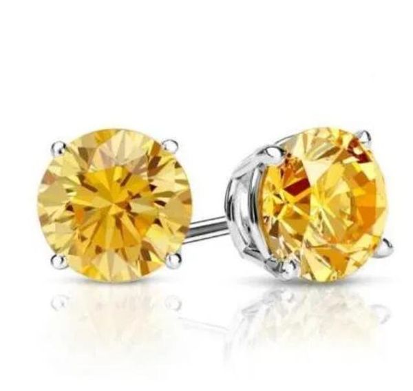 2 ct round yellow canary earrings studs solid 14k white gold screw back basket, Golden;silver
2 ct round yellow canary earrings studs solid 14k white gold screw back basket, Golden;silver