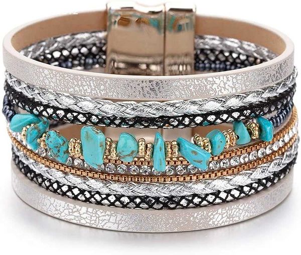 fesciory leather wrap bracelets for women boho leopard multi-layer crystal beads cuff bracelet jewelry, Black
fesciory leather wrap bracelets for women boho leopard multi-layer crystal beads cuff bracelet jewelry, Black