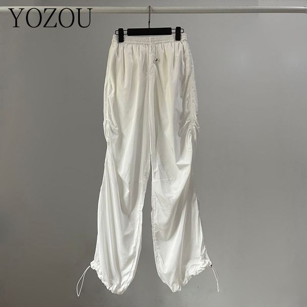 women's pants s yozou light color gorpcore elastic waist folds drawstring baggy parachute oversized wide leg trousers white black women, Black;white
women's pants s yozou light color gorpcore elastic waist folds drawstring baggy parachute oversized wide leg trousers white black women, Black;white