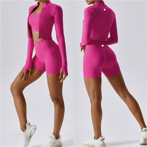 ll brand womens yoga outfits three pieces vest+shorts+jackets suits exercise close-fitting fitness wear running elastic shirt workout sports
ll brand womens yoga outfits three pieces vest+shorts+jackets suits exercise close-fitting fitness wear running elastic shirt workout sports