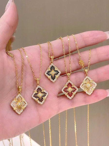 designer buccellati necklace luxury v gold plated 18k rose gold hollow set with diamonds brushed enamel four leaf grass double sided wear ac, Silver
designer buccellati necklace luxury v gold plated 18k rose gold hollow set with diamonds brushed enamel four leaf grass double sided wear ac, Silver