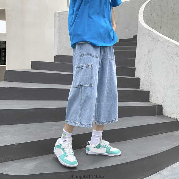 men s jeans oversized summer streetwear y2k clothes retro denim baggy trend elastic waist straight cropped pants shorts for men 230330, Blue
men s jeans oversized summer streetwear y2k clothes retro denim baggy trend elastic waist straight cropped pants shorts for men 230330, Blue