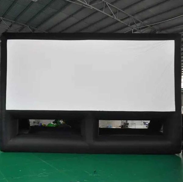 wholesale Custom size 16 9 8x6mH (26x20ft) blow up foldable outdoor inflatable movie projection screen with stand for Drive-In Theater