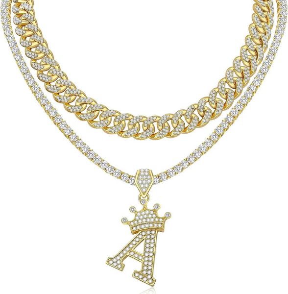 wfyou cuban link chain for women crown gold initial pendant necklace 18k gold plated alphabet letter pendant choker hip hop diamond chain cu, Silver
wfyou cuban link chain for women crown gold initial pendant necklace 18k gold plated alphabet letter pendant choker hip hop diamond chain cu, Silver