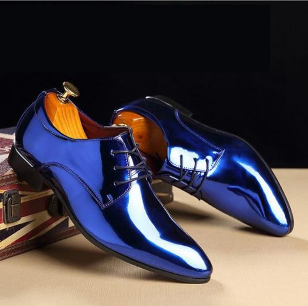 dress shoes fashion trend patent leather men wedding gold blue red white oxfords designer pointed toe big size 3748 230829, Black
dress shoes fashion trend patent leather men wedding gold blue red white oxfords designer pointed toe big size 3748 230829, Black