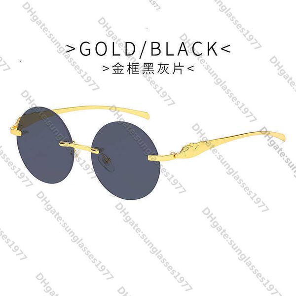 New Kajia metal leopard head frameless Sunglasses men's fashion round frame net Red Women's glassesFUZB
New Kajia metal leopard head frameless Sunglasses men's fashion round frame net Red Women's glassesFUZB