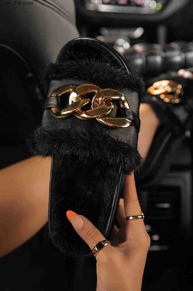 slippers fluffy women home fur slippers winter warm furry lining cozy platform flat chain decoration fashion trend slides ladies shoes t2308, Black
slippers fluffy women home fur slippers winter warm furry lining cozy platform flat chain decoration fashion trend slides ladies shoes t2308, Black