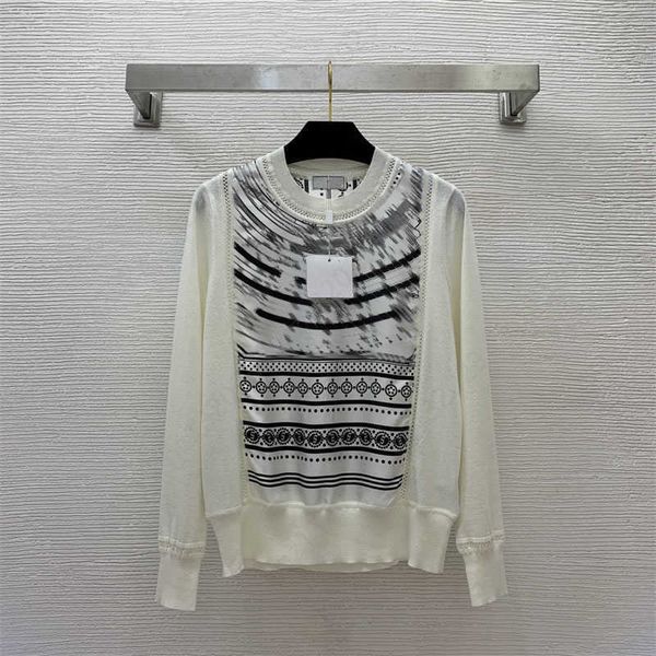designer sweater womens jumper knit shirt 100% silk twill spliced wool blend knit fabric patterned vintage printed round neck long sleeve kn, White
designer sweater womens jumper knit shirt 100% silk twill spliced wool blend knit fabric patterned vintage printed round neck long sleeve kn, White