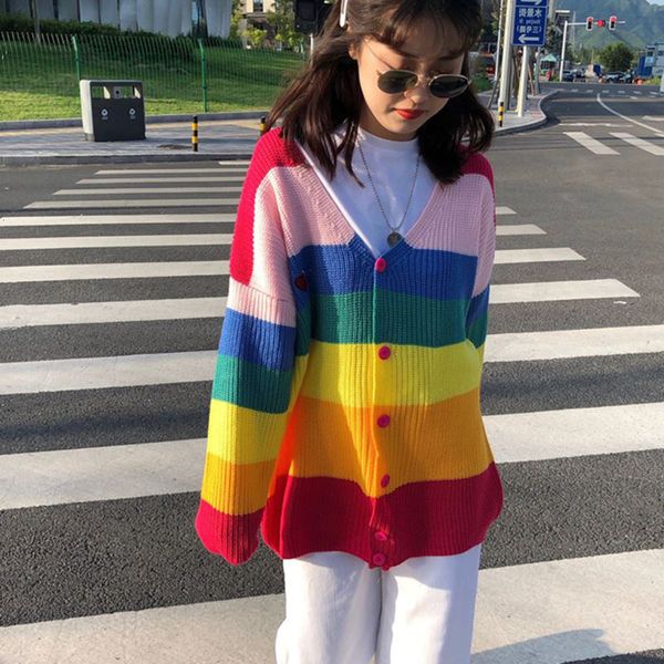 womens knits tees autumn spring harajuku knit cardigan women striped rainbow sweater coat female loose sweaters letter embroidery jumper car, White
womens knits tees autumn spring harajuku knit cardigan women striped rainbow sweater coat female loose sweaters letter embroidery jumper car, White